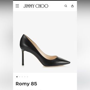 Jimmy Choo Romy 85 Black Kid Leather Pointy Toe Pumps, Sz 38 – Worn 2 times!